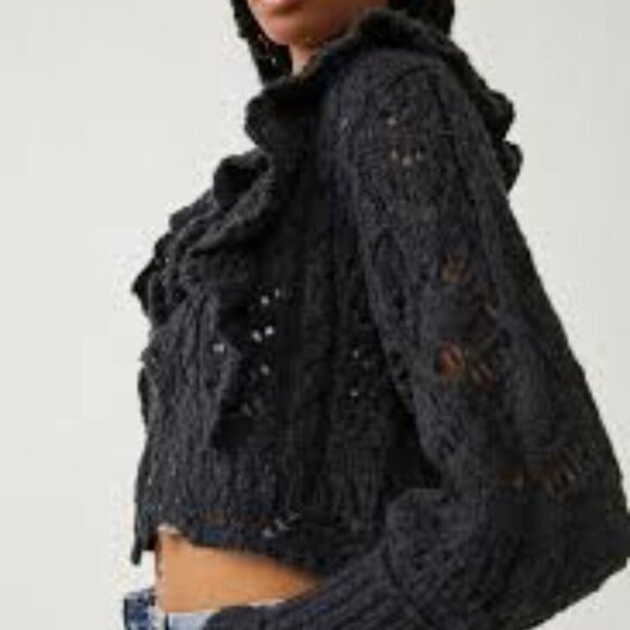 Free People Avery Cardigan Black XS - Picture 4 of 13